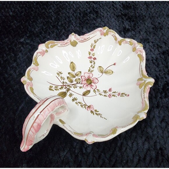 Vintage Homeco Porcelain Shell Trinket Dish |  Vanity Decor | Italy | 1980s - Picture 9 of 12